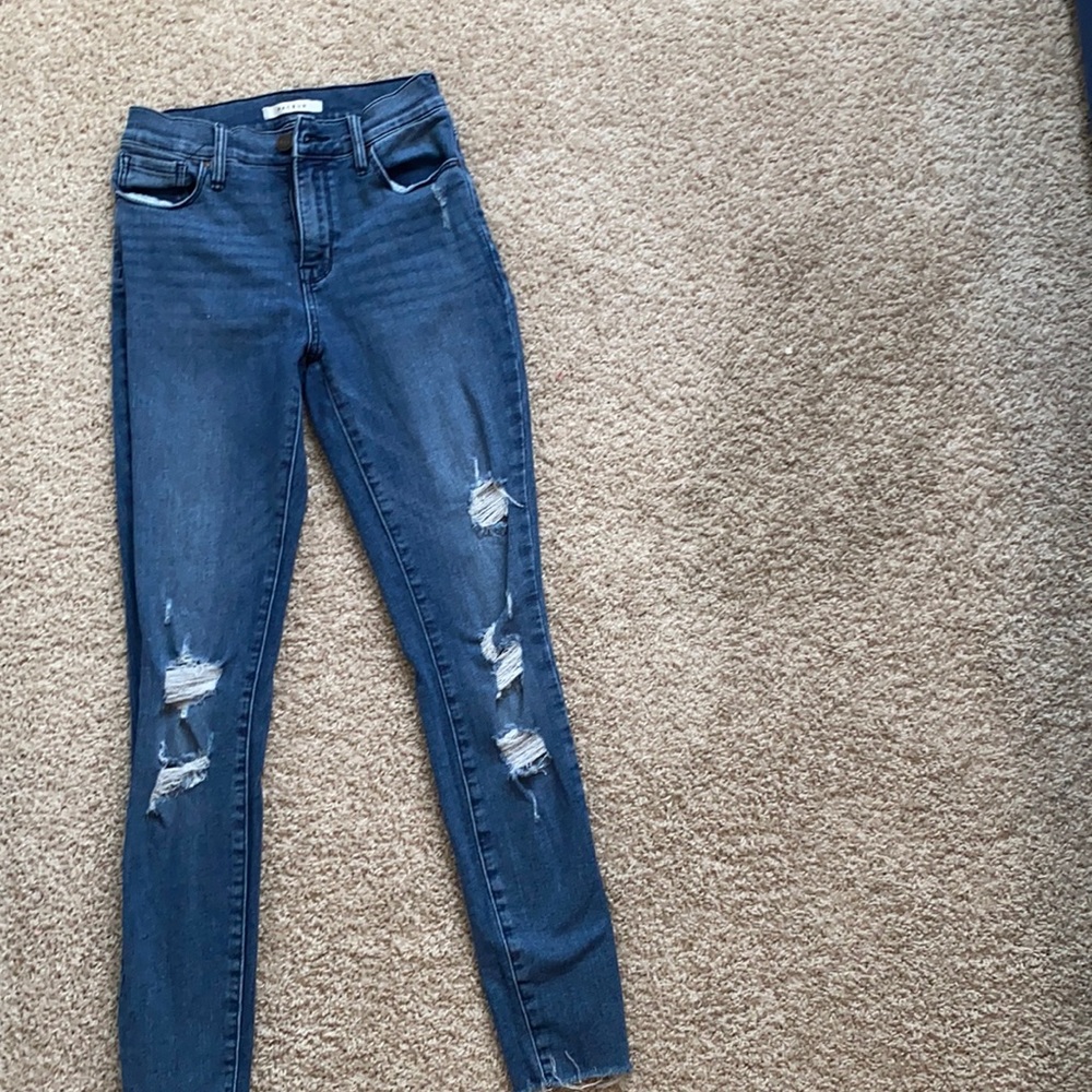 Pacsun High rise dark ripped skinny jeans